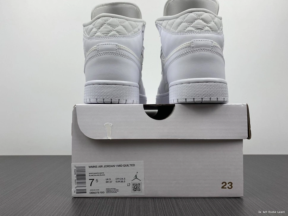 White - DB6078-100 Quilted 1 Jordan Mid (W) 0304